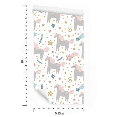 Tapeta Dla Dzieci - Pastelowe Jednorożce
