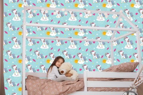 Tapeta Dla Dzieci - Piękne Śpiące Jednorożce