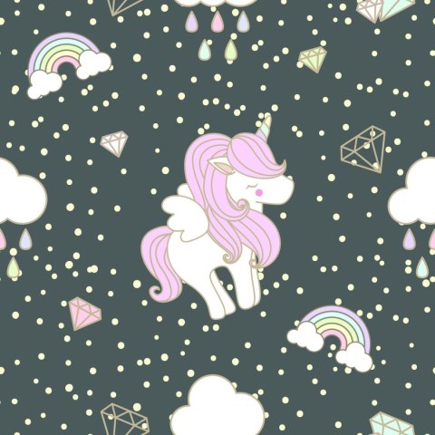 Tapeta Dla Dzieci - Śpiące Jednorożce