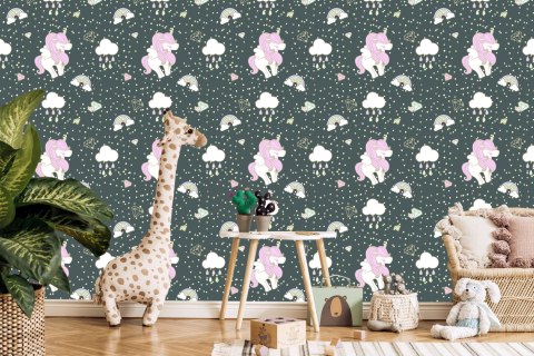 Tapeta Dla Dzieci - Śpiące Jednorożce