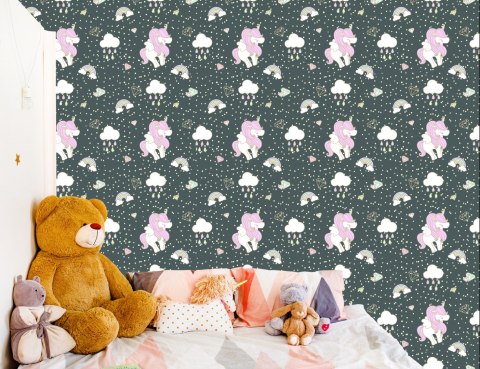 Tapeta Dla Dzieci - Śpiące Jednorożce