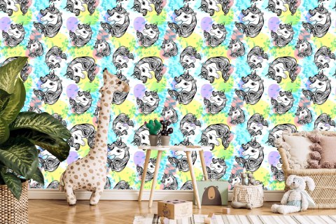 Tapeta Dla Dzieci - Uśmiechnięte Jednorożce