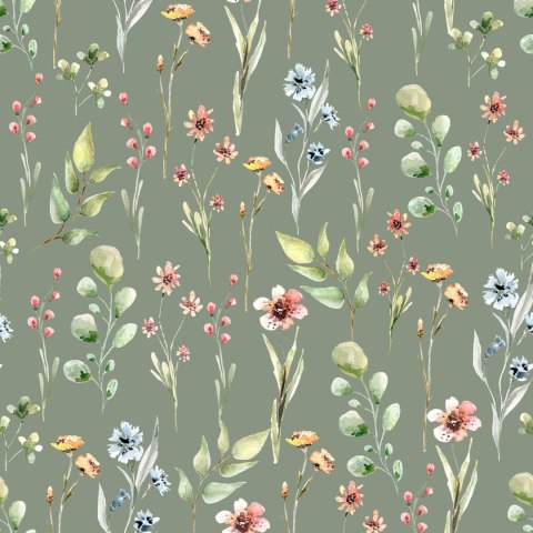 Tapeta Do Salonu Wiosenne Kwiaty Polne Liście 3D