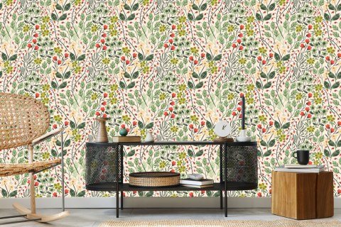 Tapeta Kwiaty I Owoce Leśne