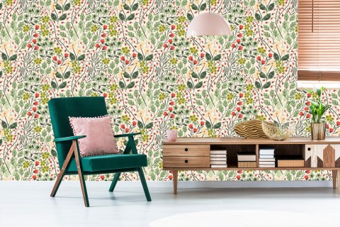 Tapeta Kwiaty I Owoce Leśne