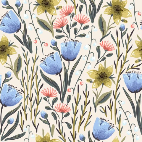 Tapeta Kwiaty Polne W Stylu Vintage