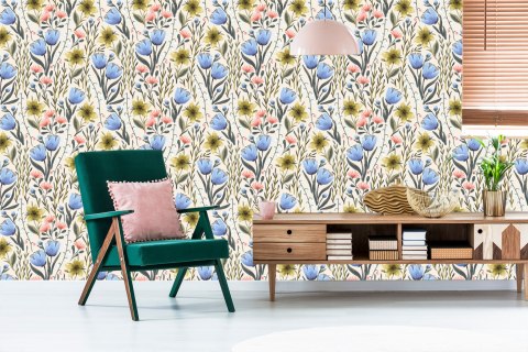 Tapeta Kwiaty Polne W Stylu Vintage