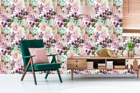 Tapeta Kwiaty W Różnorodnej Kolorystyce