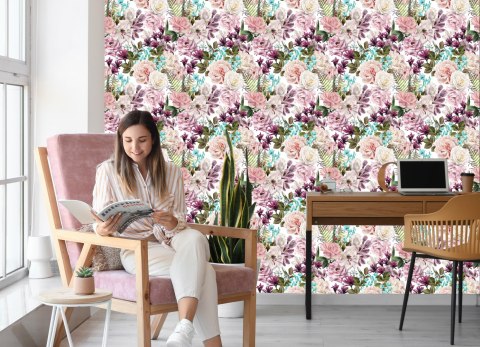 Tapeta Kwiaty W Różnorodnej Kolorystyce