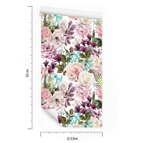 Tapeta Kwiaty W Różnorodnej Kolorystyce