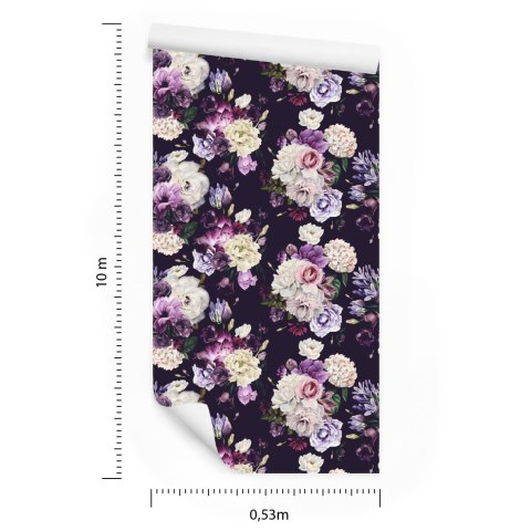 Tapeta Piwonie W Odcieniach Fioletu