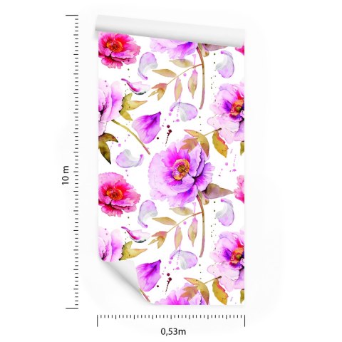 Tapeta Piwonie W Żywych Kolorach