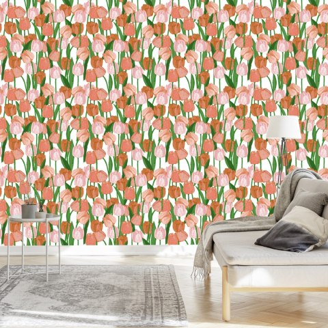 Tapeta Wiosenne Tulipany W Stylu Vintage