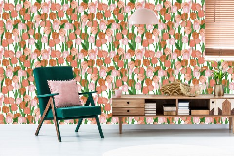 Tapeta Wiosenne Tulipany W Stylu Vintage