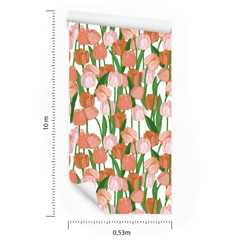 Tapeta Wiosenne Tulipany W Stylu Vintage