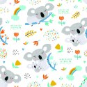 Tapeta Dla Chłopca, Koala, Tęcza, Chmury, Kwiaty
