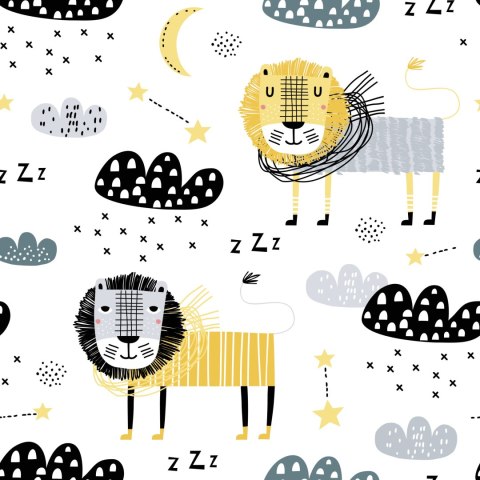 Tapeta Dla Chłopca, Lwy, Chmury, Księżyce