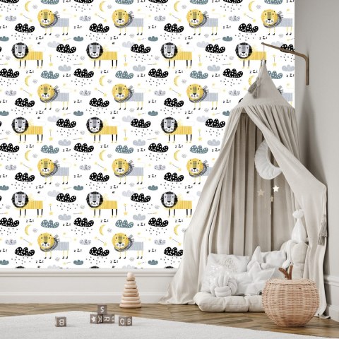 Tapeta Dla Chłopca, Lwy, Chmury, Księżyce