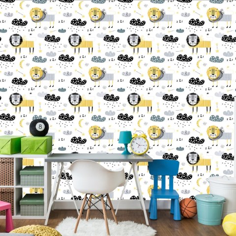 Tapeta Dla Chłopca, Lwy, Chmury, Księżyce