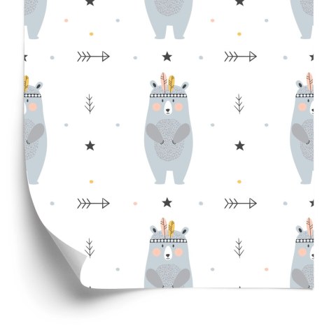 Tapeta Dla Chłopca, Niedźwiedzie, Kropki, Gwiazdki