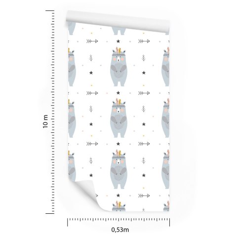 Tapeta Dla Chłopca, Niedźwiedzie, Kropki, Gwiazdki