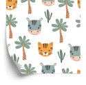 Tapeta Dla Chłopca Zwierzątka Palmy Kaktusy Zieleń