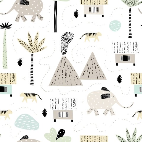 Tapeta Dla Chłopca, Zwierzęta Palmy Wulkan