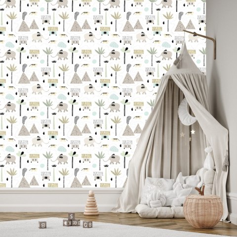 Tapeta Dla Chłopca, Zwierzęta Palmy Wulkan