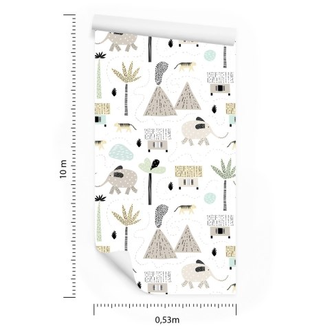 Tapeta Dla Chłopca, Zwierzęta Palmy Wulkan