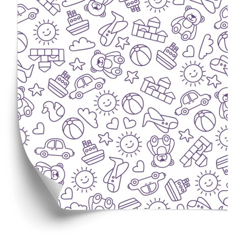 Tapeta Dla Dzieci - Autka,Słoneczka,Misie