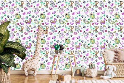 Tapeta Dla Dzieci - Jednorożce I Przyjaciele Na Wakacjach