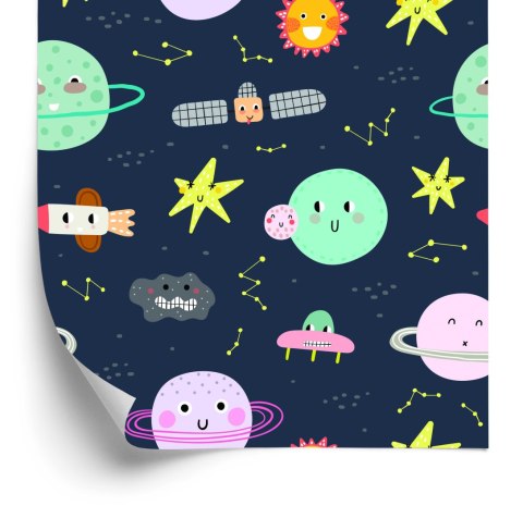 Tapeta Dla Dzieci - Kosmos W Stylu Skandynawskim