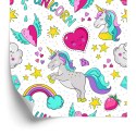 Tapeta Dla Dzieci - Magiczne Kolorowe Jednorożce