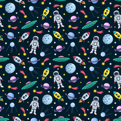 Tapeta Dla Dzieci - Planety, Astronauci, Rakiety I Ufo