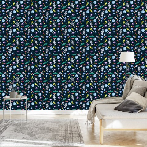 Tapeta Dla Dzieci - Planety, Astronauci, Rakiety I Ufo