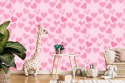Tapeta Dla Dzieci - Różowe Serduszka