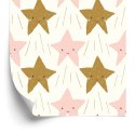 Tapeta Dla Dzieci - Śliczne Uśmiechnięte Gwiazdki