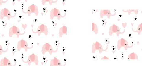 Tapeta Dla Dzieci - Słoniki I Serduszka