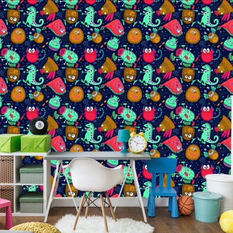 Tapeta Dla Dzieci - Zabawne Potworki I Kosmici