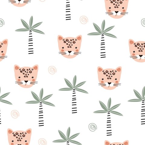 Tapeta Dla Dziewczynek Dzikie Zwierzęta Koty Palmy