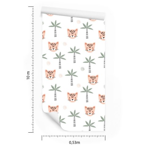 Tapeta Dla Dziewczynek Dzikie Zwierzęta Koty Palmy