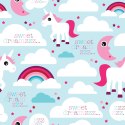 Tapeta Dla Dziewczynek, Jednorożce, Chmurki, Tęcza