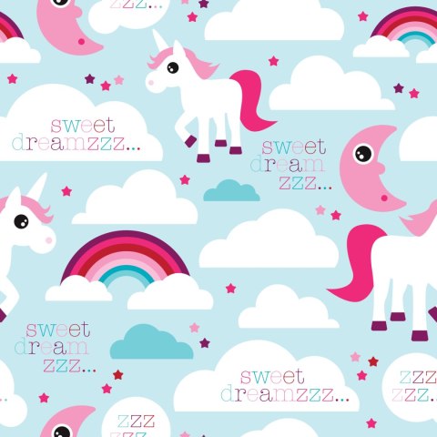 Tapeta Dla Dziewczynek, Jednorożce, Chmurki, Tęcza