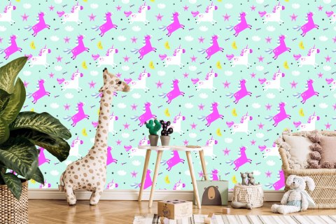 Tapeta Dla Dziewczynek Jednorożce Gwiazdy Księżyce