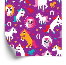 Tapeta Dla Dziewczynek Kolorowe Serduszka, Konie