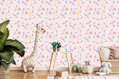 Tapeta Dla Dziewczynek Kotki Chmurki Tęcza