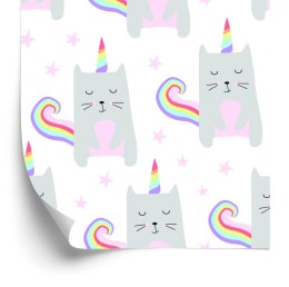 Tapeta Dla Dziewczynki Zwierzątka, Kotki, Gwiazdki