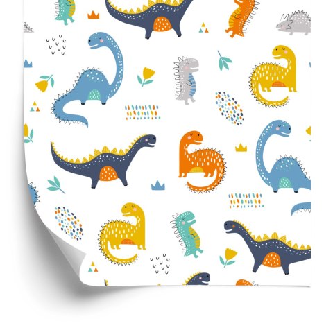 Tapeta Do Pokoju Chłopca Dinozaury Kwiaty