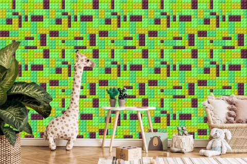 Tapeta Do Pokoju Chłopca Kolorowe Klocki Ozdoba 3D