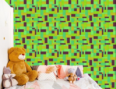 Tapeta Do Pokoju Chłopca Kolorowe Klocki Ozdoba 3D